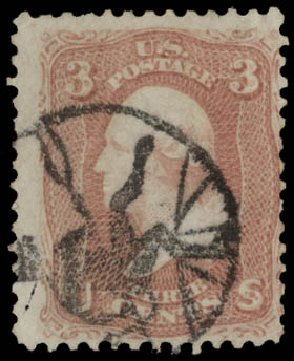 US Stamps Prices Scott Catalogue # 65: 3c 1861 Washington. Daniel Kelleher Auctions, May 2015, Sale 669, Lot 2498