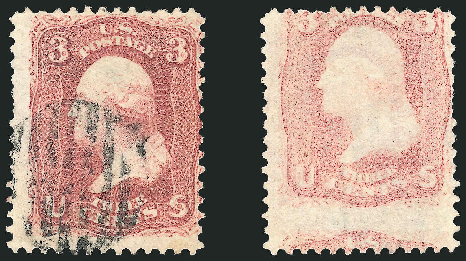 US Stamp Prices Scott #65 - 1861 3c Washington. Robert Siegel Auction Galleries, Jun 2012, Sale 1025, Lot 108