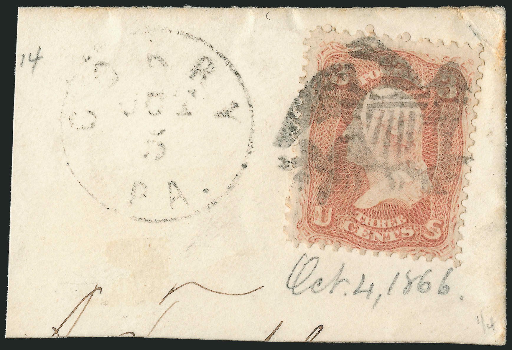 US Stamp Price Scott Cat. # 65 - 1861 3c Washington. Robert Siegel Auction Galleries, Nov 2013, Sale 1061, Lot 3468