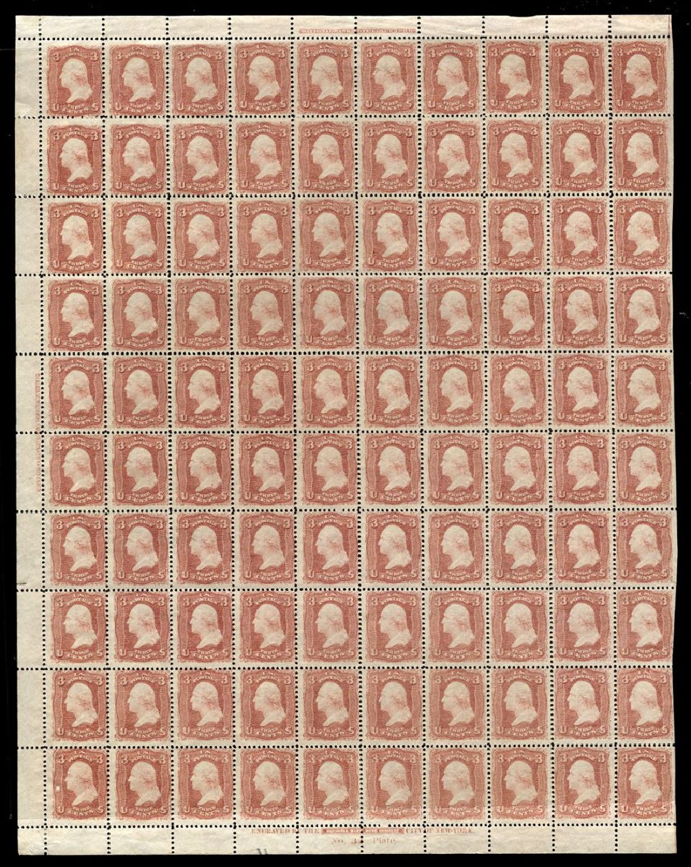 US Stamps Price Scott #65: 3c 1861 Washington. Cherrystone Auctions, Jan 2008, Sale 200801, Lot 1069