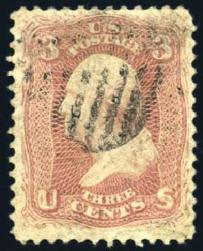 Prices of US Stamps Scott 65 - 1861 3c Washington. Harmer-Schau Auction Galleries, Feb 2010, Sale 84, Lot 1329