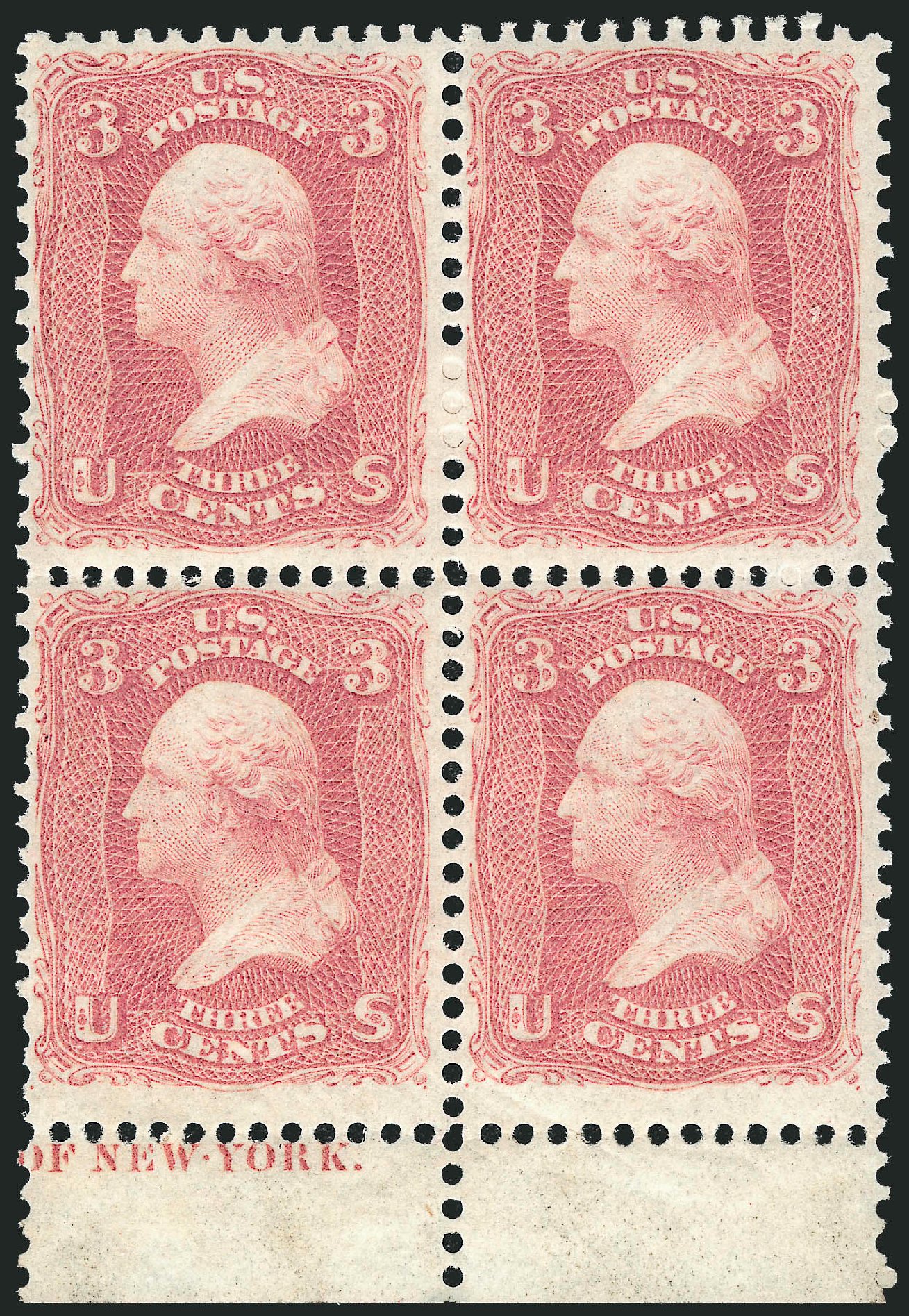 Value of US Stamps Scott Catalog # 65 - 3c 1861 Washington. Robert Siegel Auction Galleries, Apr 2014, Sale 1068, Lot 99