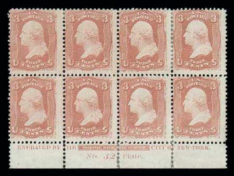 US Stamp Prices Scott 65 - 1861 3c Washington. Matthew Bennett International, Jun 2007, Sale 319, Lot 1110