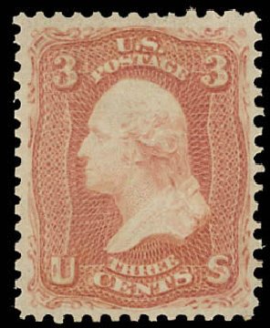 US Stamps Values Scott Catalog #65: 3c 1861 Washington. Daniel Kelleher Auctions, Jun 2012, Sale 630, Lot 1280