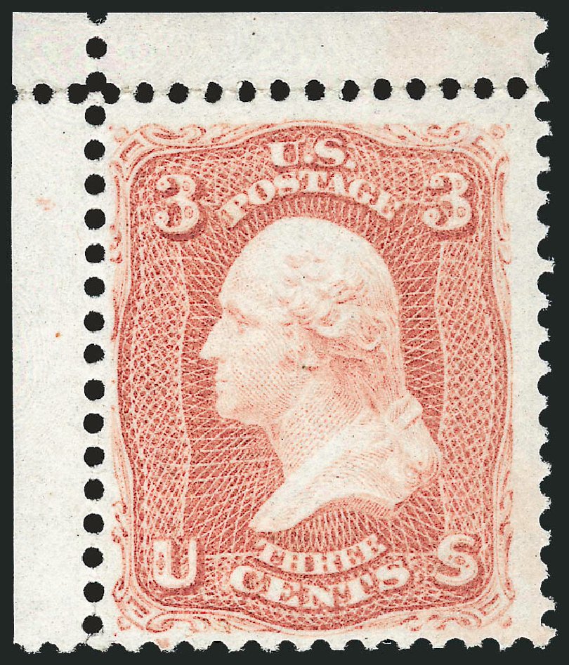 US Stamp Value Scott Catalog # 65: 1861 3c Washington. Robert Siegel Auction Galleries, Dec 2009, Sale 982, Lot 5190