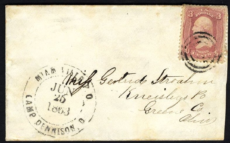 Prices of US Stamps Scott Cat. 65: 1861 3c Washington. Cherrystone Auctions, Jan 2008, Sale 200801, Lot 1071