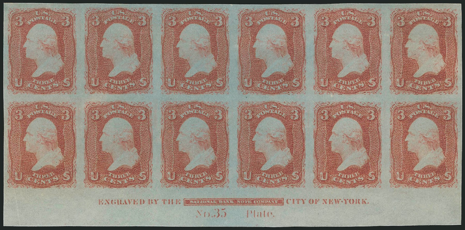 US Stamps Price Scott Cat. #65: 1861 3c Washington. Robert Siegel Auction Galleries, Nov 2013, Sale 1057, Lot 511