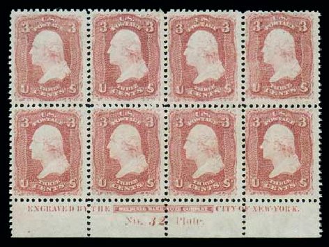 Values of US Stamps Scott Catalogue # 65: 3c 1861 Washington. Matthew Bennett International, Dec 2007, Sale 324, Lot 1064