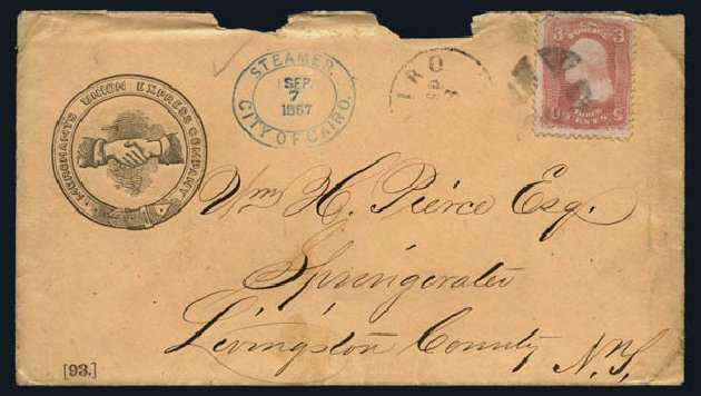 Values of US Stamp Scott # 65: 1861 3c Washington. Harmer-Schau Auction Galleries, Aug 2014, Sale 102, Lot 1704