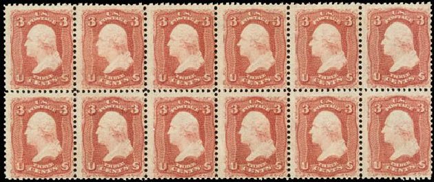 Price of US Stamps Scott Cat. 65 - 1861 3c Washington. Daniel Kelleher Auctions, Sep 2013, Sale 639, Lot 3174