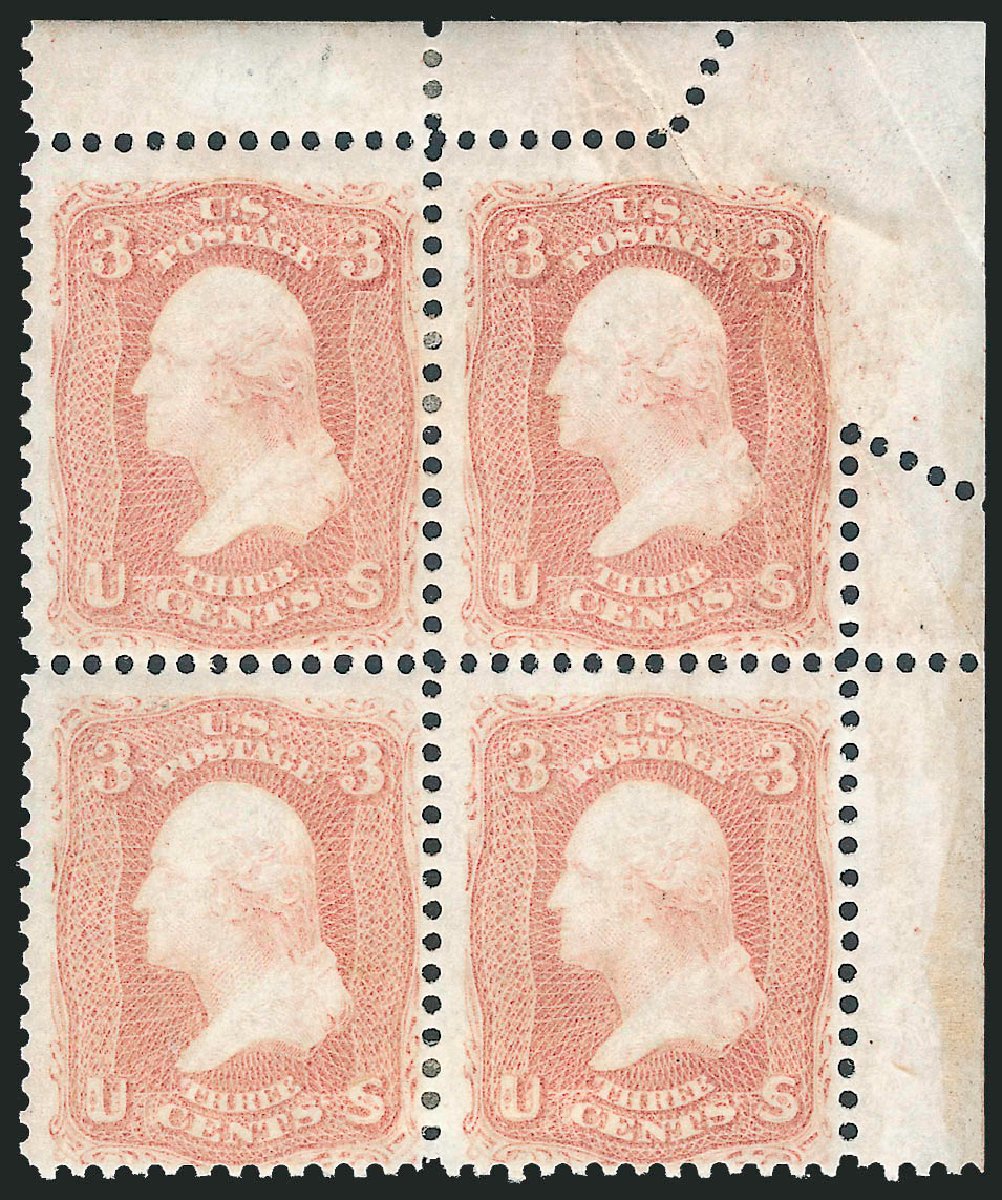 US Stamp Price Scott #65 - 1861 3c Washington. Robert Siegel Auction Galleries, Dec 2012, Sale 1037, Lot 1545