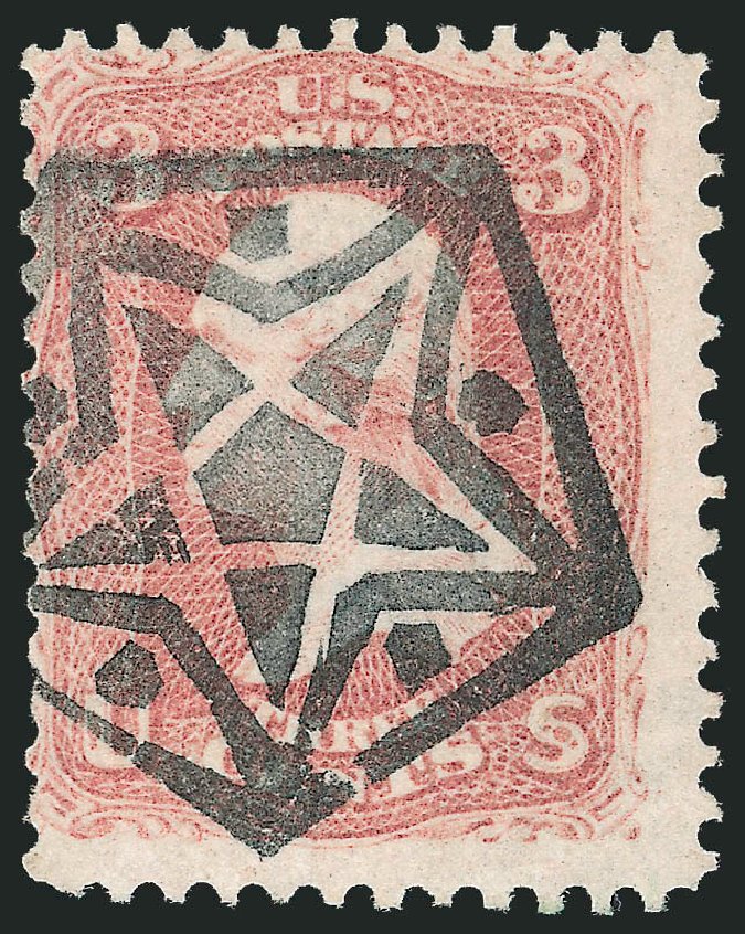 Values of US Stamps Scott Catalogue 65 - 1861 3c Washington. Robert Siegel Auction Galleries, Dec 2013, Sale 1062, Lot 185