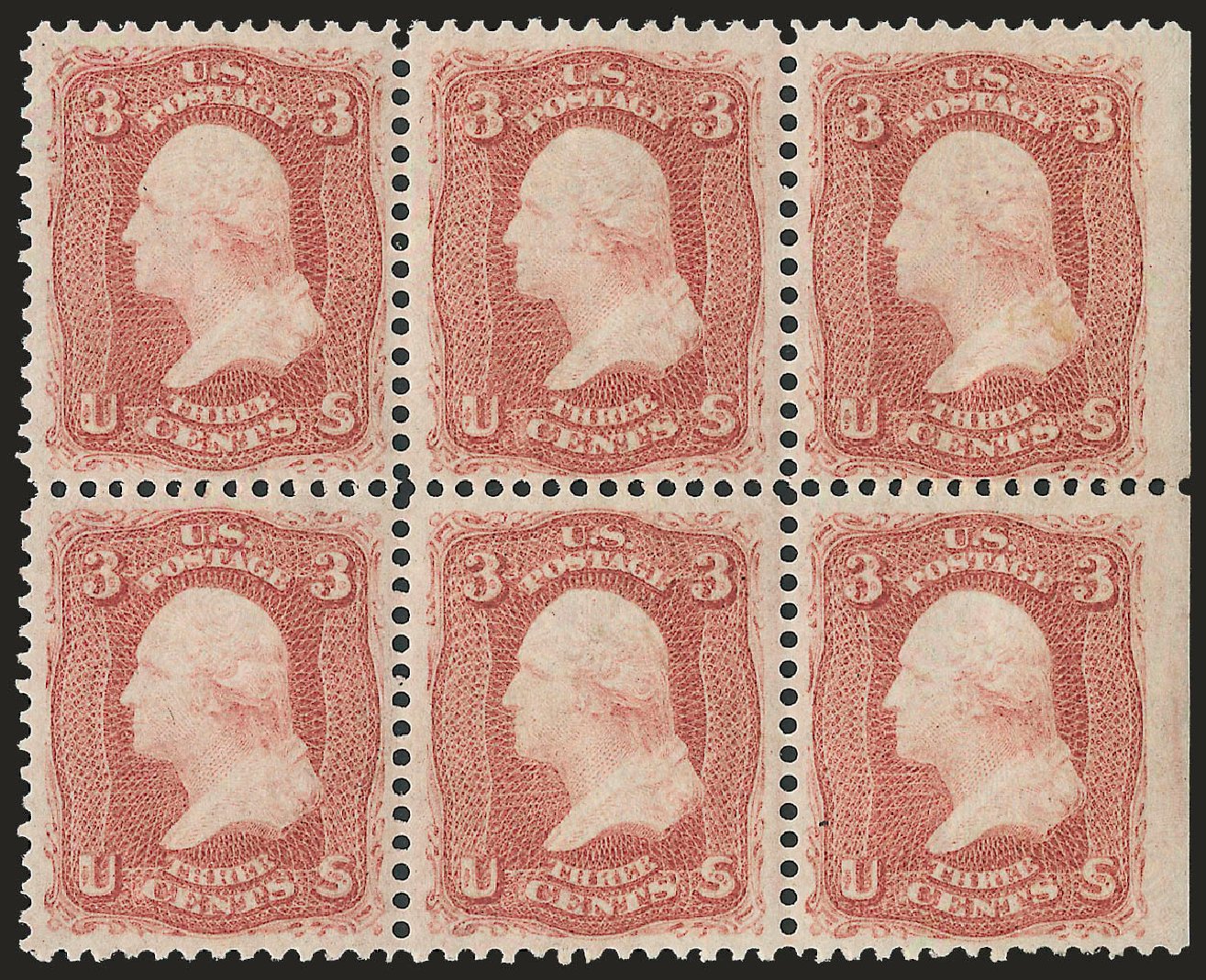 US Stamps Price Scott #65 - 1861 3c Washington. Robert Siegel Auction Galleries, Apr 2010, Sale 984, Lot 275
