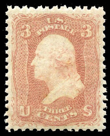 US Stamps Values Scott Cat. 65 - 1861 3c Washington. Matthew Bennett International, Mar 2012, Sale 344, Lot 4262