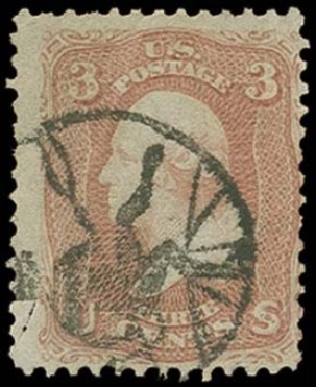 Values of US Stamp Scott Cat. 65: 3c 1861 Washington. H.R. Harmer, Oct 2014, Sale 3006, Lot 1092