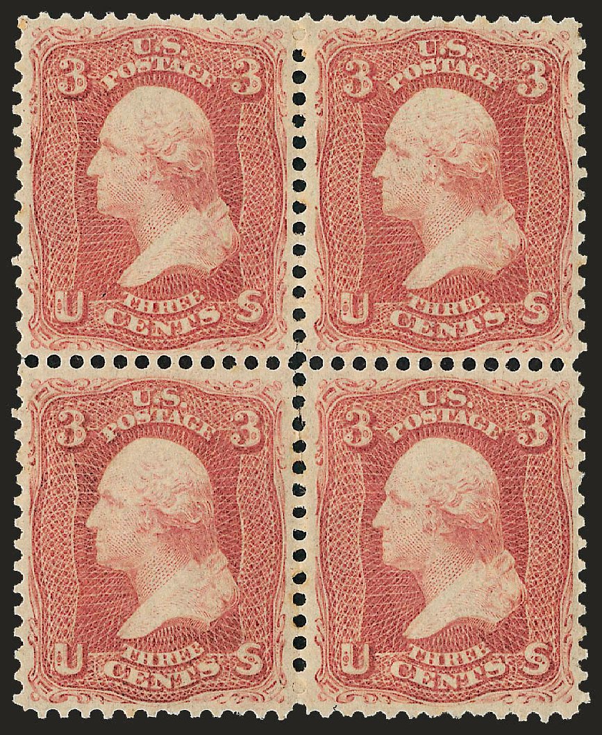 US Stamps Values Scott Cat. #65 - 1861 3c Washington. Robert Siegel Auction Galleries, Sep 2008, Sale 962, Lot 2322