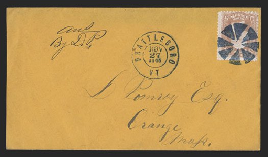 US Stamp Price Scott Cat. 65 - 1861 3c Washington. Spink Shreves Galleries, Jul 2012, Sale 140, Lot 112