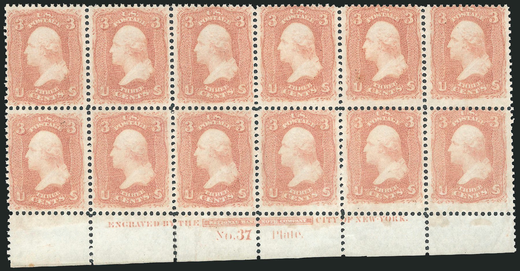 Costs of US Stamp Scott Catalogue # 65: 1861 3c Washington. Robert Siegel Auction Galleries, Oct 2011, Sale 1014, Lot 1173