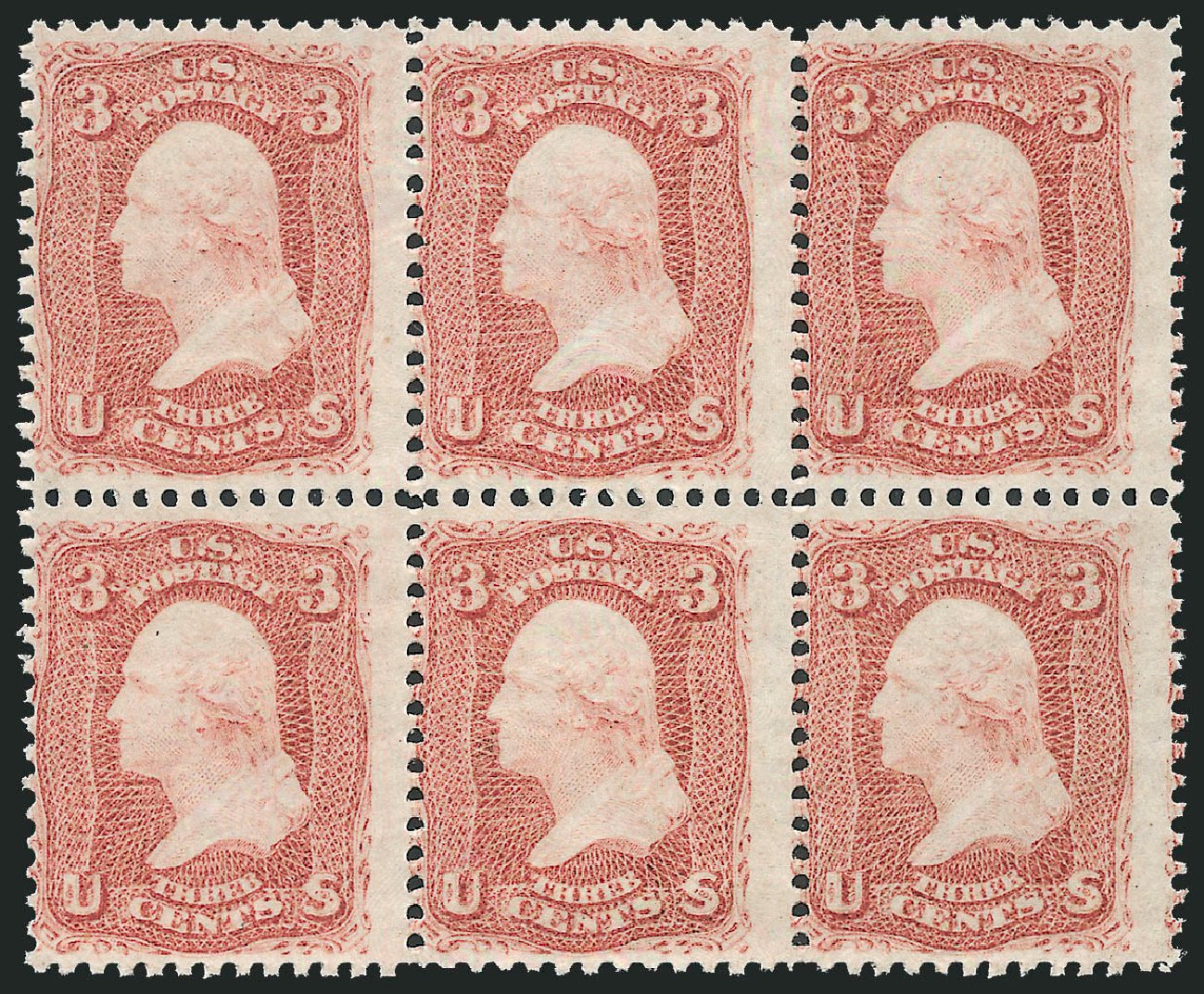 US Stamp Values Scott # 65 - 3c 1861 Washington. Robert Siegel Auction Galleries, Dec 2011, Sale 1017, Lot 523