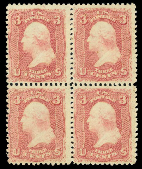 US Stamp Values Scott Catalogue #65: 1861 3c Washington. Daniel Kelleher Auctions, Apr 2013, Sale 636, Lot 96