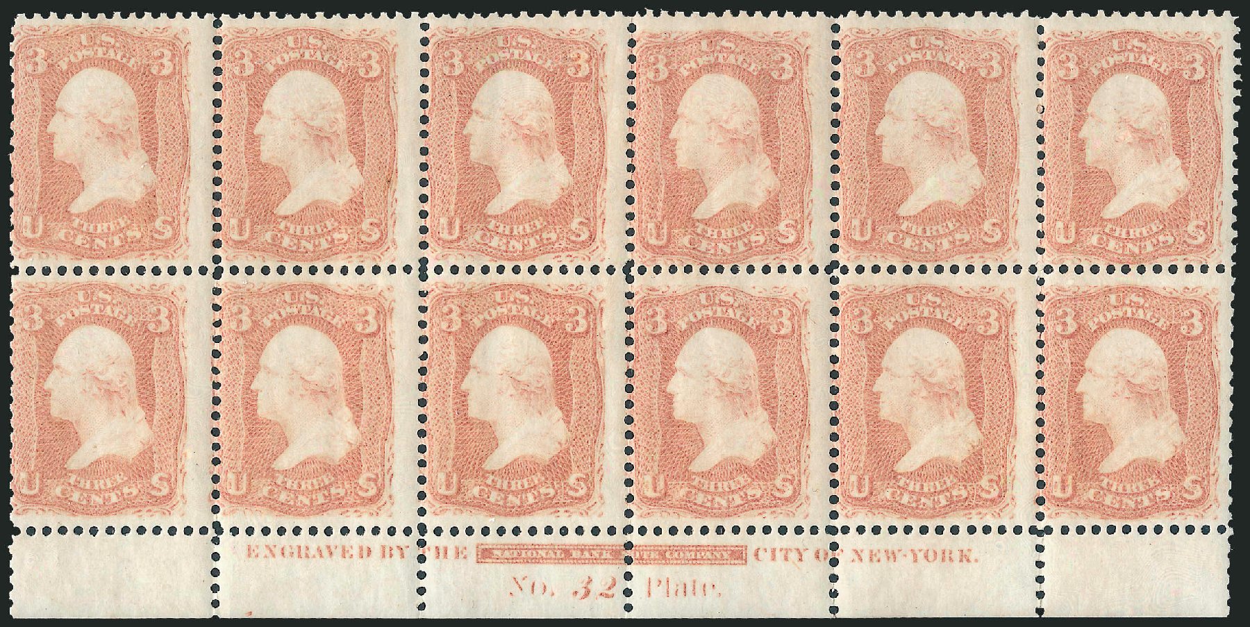 US Stamps Value Scott Catalogue # 65 - 3c 1861 Washington. Robert Siegel Auction Galleries, Apr 2010, Sale 984, Lot 276