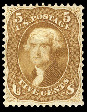 Price of US Stamps Scott Catalogue 67: 5c 1861 Jefferson. Cherrystone Auctions, Mar 2009, Sale 200903, Lot 67