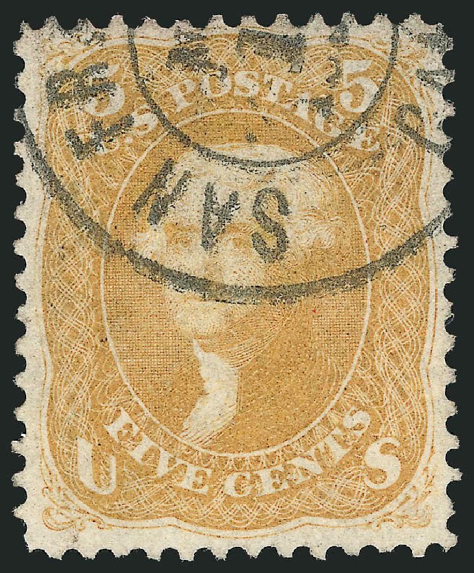Costs of US Stamp Scott Catalogue #67 - 5c 1861 Jefferson. Robert Siegel Auction Galleries, Dec 2012, Sale 1037, Lot 1557