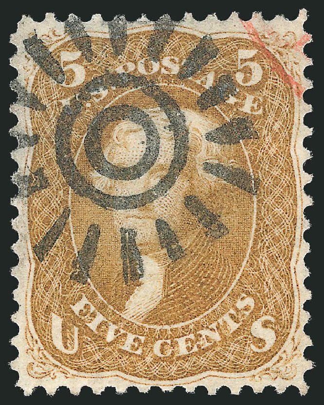 Values of US Stamp Scott Cat. 67: 5c 1861 Jefferson. Robert Siegel Auction Galleries, Feb 2015, Sale 1092, Lot 1057