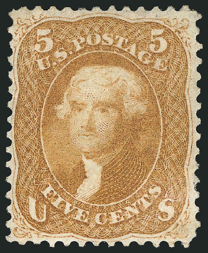 Prices of US Stamps Scott Catalog 67: 1861 5c Jefferson. Robert Siegel Auction Galleries, Apr 2015, Sale 1096, Lot 127