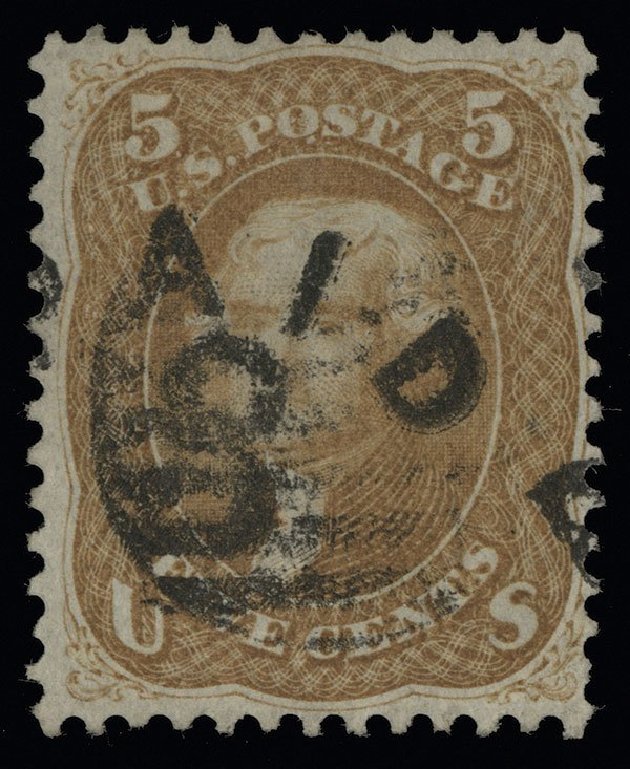 US Stamps Value Scott Catalog 67 - 1861 5c Jefferson. Spink Shreves Galleries, Aug 2013, Sale 144, Lot 127