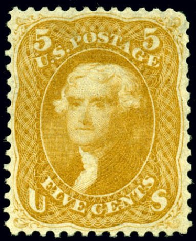Value of US Stamps Scott Catalogue 67: 1861 5c Jefferson. Matthew Bennett International, Jun 2008, Sale 328, Lot 548