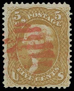 Prices of US Stamp Scott 67 - 1861 5c Jefferson. H.R. Harmer, Jun 2013, Sale 3003, Lot 1068