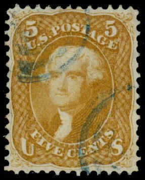 US Stamp Prices Scott Catalog #67: 1861 5c Jefferson. Daniel Kelleher Auctions, Mar 2014, Sale 648, Lot 2038