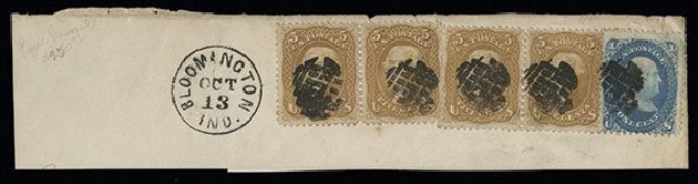 Values of US Stamps Scott Cat. # 67 - 5c 1861 Jefferson. Spink Shreves Galleries, Aug 2013, Sale 144, Lot 128