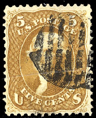 US Stamps Prices Scott Cat. #67 - 1861 5c Jefferson. Cherrystone Auctions, Nov 2009, Sale 200911, Lot 3039