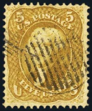 US Stamp Price Scott Catalog #67: 5c 1861 Jefferson. Harmer-Schau Auction Galleries, Aug 2012, Sale 94, Lot 1089