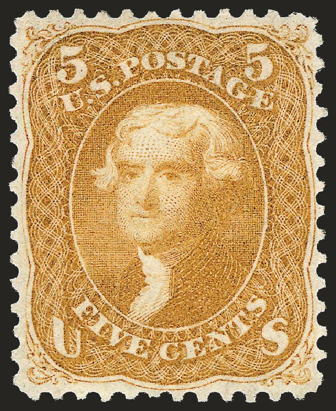 Price of US Stamp Scott Catalog # 67 - 1861 5c Jefferson. Robert Siegel Auction Galleries, Oct 2008, Sale 963, Lot 499