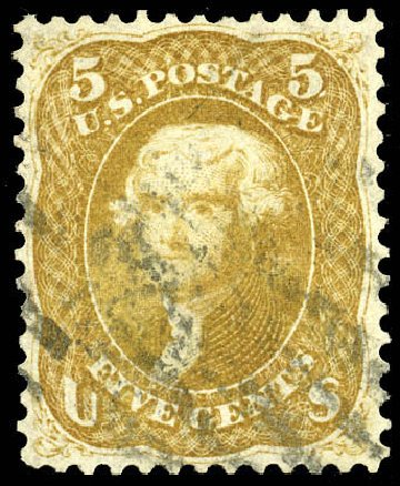 US Stamp Price Scott Catalogue # 67: 1861 5c Jefferson. Matthew Bennett International, Jun 2008, Sale 328, Lot 550