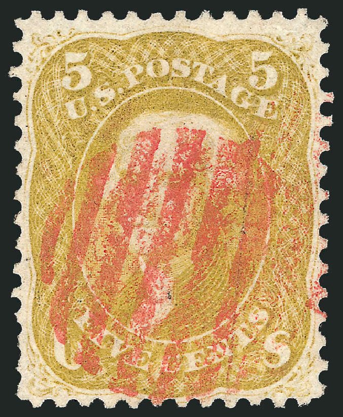 Prices of US Stamp Scott Catalogue 67 - 1861 5c Jefferson. Robert Siegel Auction Galleries, Oct 2011, Sale 1014, Lot 1180