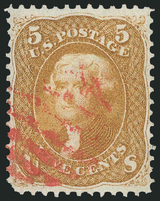 US Stamps Values Scott #67: 5c 1861 Jefferson. Robert Siegel Auction Galleries, Sep 2009, Sale 976, Lot 1320
