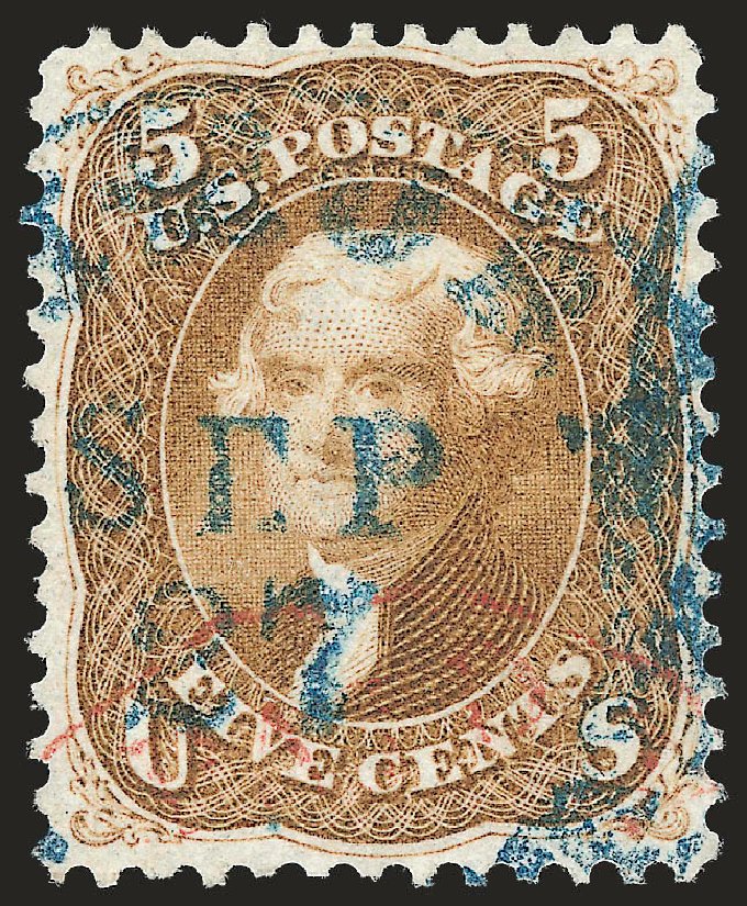 US Stamps Price Scott Cat. # 67: 5c 1861 Jefferson. Robert Siegel Auction Galleries, Apr 2010, Sale 984, Lot 280