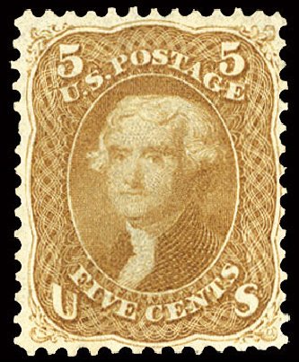 Price of US Stamps Scott #67 - 1861 5c Jefferson. Cherrystone Auctions, Feb 2011, Sale 201102, Lot 21