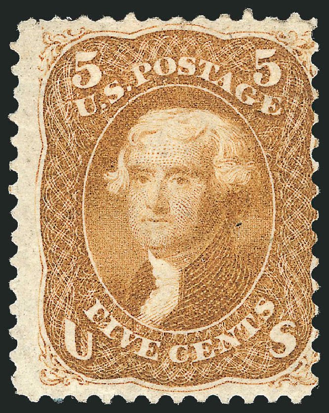 US Stamps Value Scott Catalogue #67 - 5c 1861 Jefferson. Robert Siegel Auction Galleries, Jun 2011, Sale 1011, Lot 441