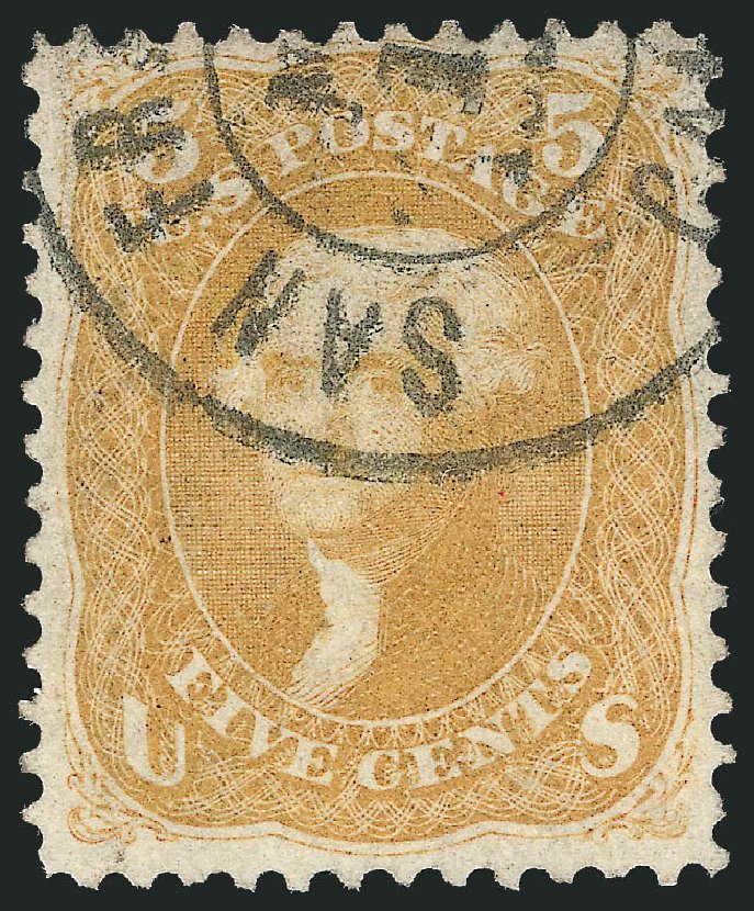 US Stamps Values Scott #67 - 1861 5c Jefferson. Robert Siegel Auction Galleries, Jul 2013, Sale 1050, Lot 191