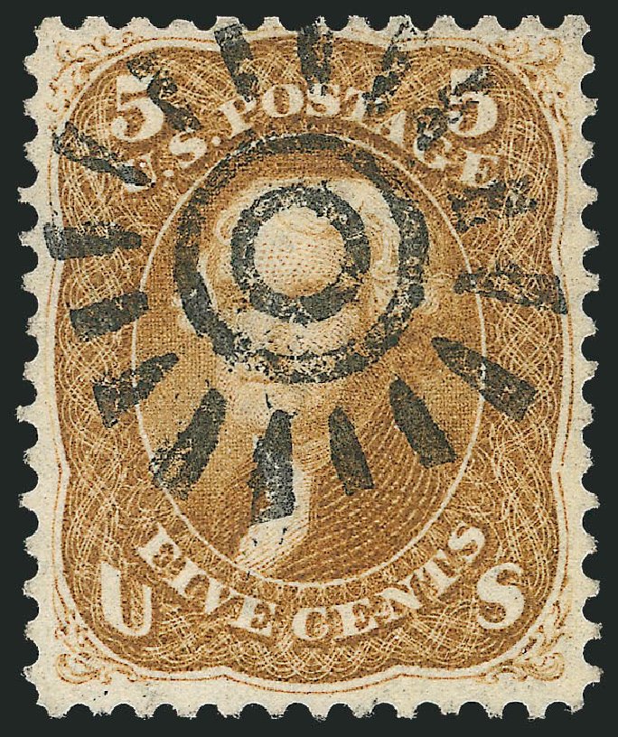 US Stamps Value Scott Catalogue 67: 1861 5c Jefferson. Robert Siegel Auction Galleries, Dec 2013, Sale 1062, Lot 191