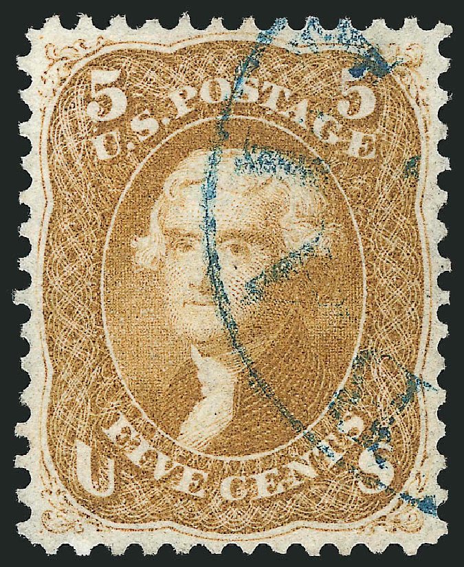 US Stamp Value Scott Catalogue #67 - 1861 5c Jefferson. Robert Siegel Auction Galleries, Mar 2014, Sale 1067, Lot 1021