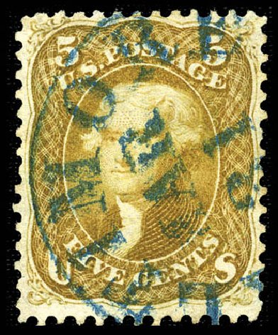 Costs of US Stamp Scott Catalog #67 - 1861 5c Jefferson. Matthew Bennett International, Feb 2012, Sale 340, Lot 164