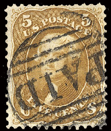Values of US Stamp Scott Cat. # 67 - 5c 1861 Jefferson. Cherrystone Auctions, Jan 2009, Sale 200901, Lot 84