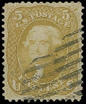 Prices of US Stamp Scott Cat. #67: 1861 5c Jefferson. H.R. Harmer, Oct 2014, Sale 3006, Lot 1094
