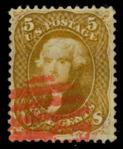 Cost of US Stamp Scott Catalog # 67 - 1861 5c Jefferson. Daniel Kelleher Auctions, May 2014, Sale 652, Lot 154